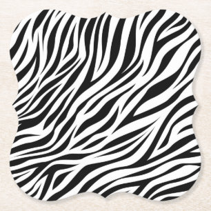 Zebra Animal Skin Print Pattern-15391 Paper Coaster