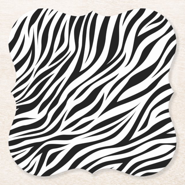 Zebra Animal Skin Print Pattern-15391 Paper Coaster (Front)