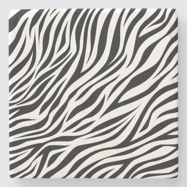 Zebra Animal Skin Print Pattern-15391 Stone Coaster (Front)
