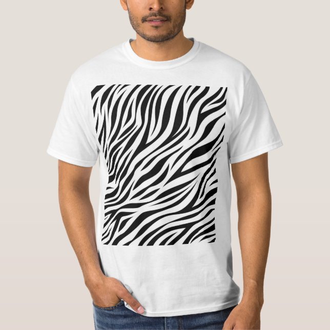 Zebra Animal Skin Print Pattern-15391 T-Shirt (Front)