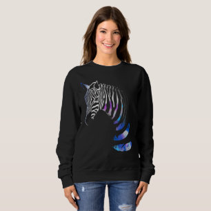 Zebra Animal Stripes Feathers, Womens Sweatshirt
