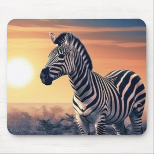 Zebra Animal Wildlife Wilderness Colourful Wall Ar Mouse Mat