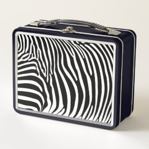 Zebra Animalprint Metal Lunch Box