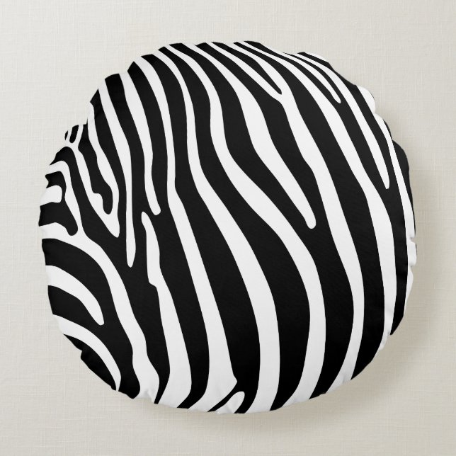 Zebra Animalprint Round Cushion (Front)