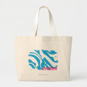 Zebra Aqua 4 Large Tote Bag