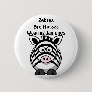 Zebra Art 6 Cm Round Badge