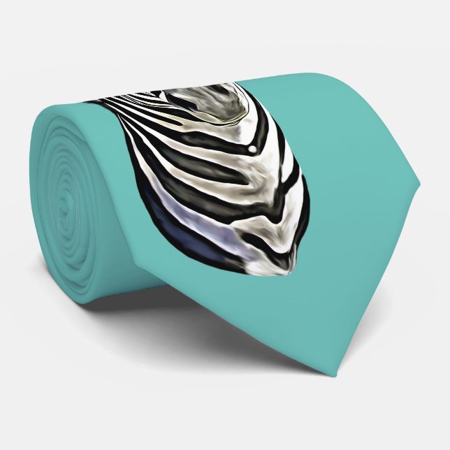 Zebra Art Portrait Animal Lovers Gift Tie (Rolled)