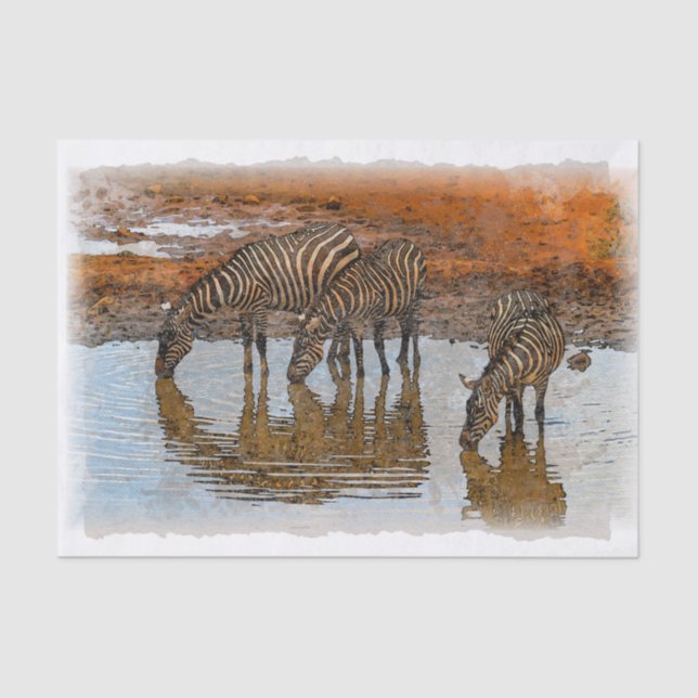 Zebra Artwork Decoupage Tissue Paper (Front)