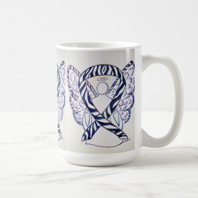 Zebra Awareness Ribbon Angel Art Mug (Right)