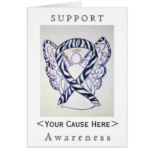 Zebra Awareness Ribbon Angel Customised Card