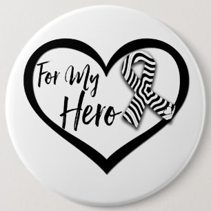 Zebra Awareness Ribbon For My Hero 6 Cm Round Badge