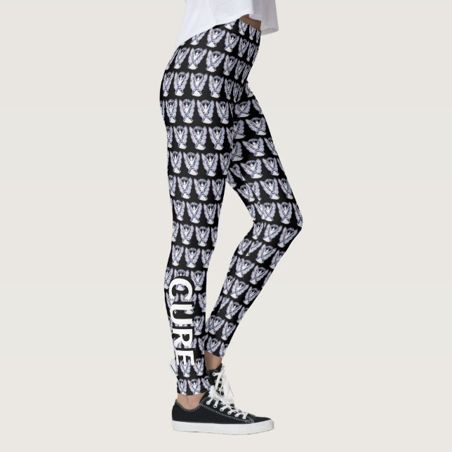Zebra Awareness Ribbon Hope Cure Angel Leggings (Right)