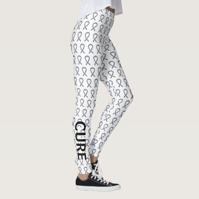 Zebra Awareness Ribbon Hope Cure Custom Leggings (Right)