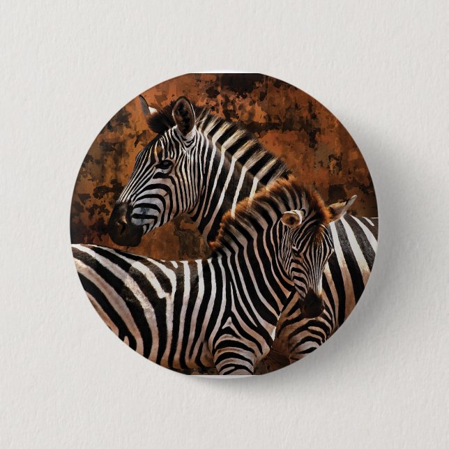 Zebra baby art 6 cm round badge (Front)