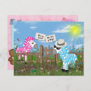 Zebra Baby Gender Reveal Party Invitation