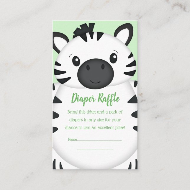 Zebra Baby Shower Enclosure Card (Front)