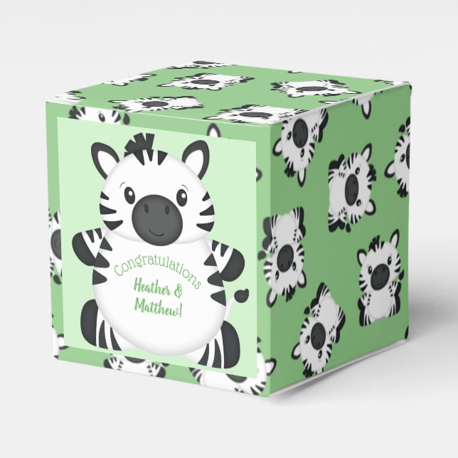 Zebra Baby Shower Favour Box (Front Side)