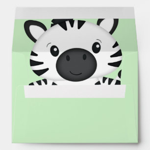 Zebra Baby Shower Green Envelope