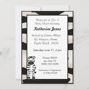 Zebra Baby Shower Invitation