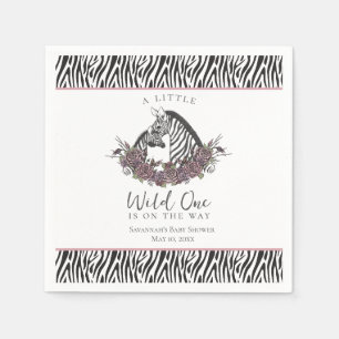 Zebra Baby Shower Little Wild One Party Napkin