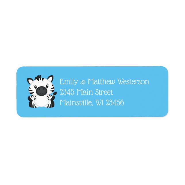 Zebra Baby Shower Safari Blue Boy (Front)