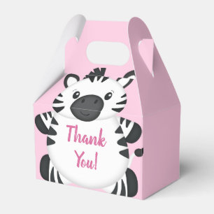 Zebra Baby Shower Safari Pink Girl Favour Box