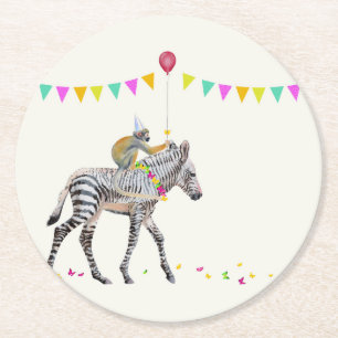 Zebra Balloon Party Coasters