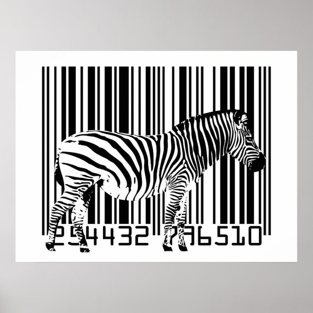 Zebra Barcode Art Poster (Front)