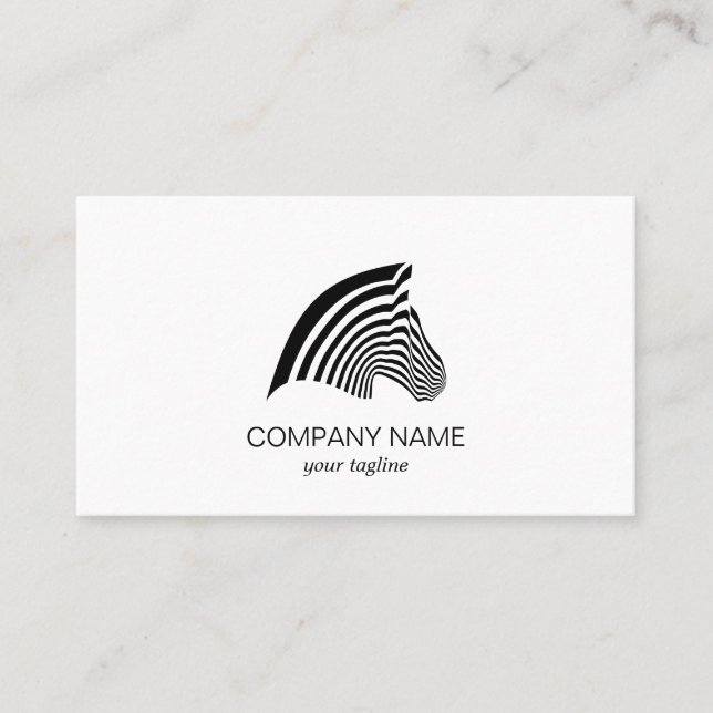 Zebra Beautiful Modern Cute Animal Business Card (Front)