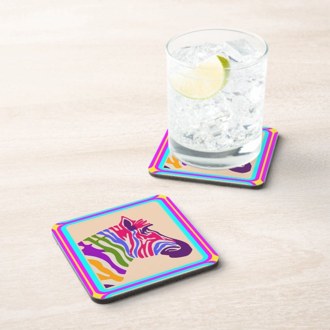 Zebra Beverage Coaster (Right Side)