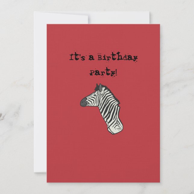 Zebra Birthday Card (Front)