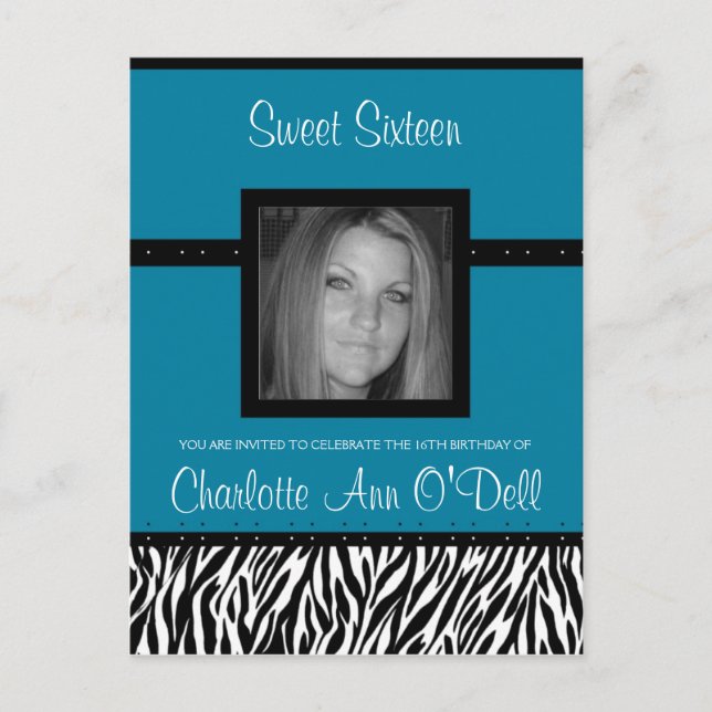 zebra; birthday invitation (Front)