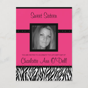 zebra; birthday invitation