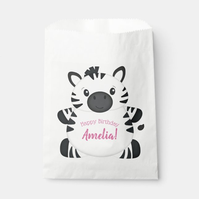 Zebra Birthday Party Favour Bags (Front)