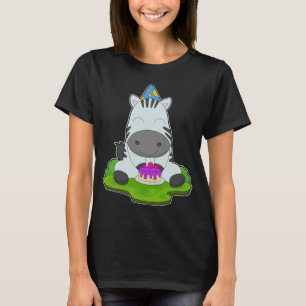 Zebra Birthday Party hat T-Shirt