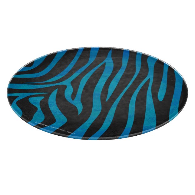 Zebra Black and Blue Print Cutting Board (Corner)