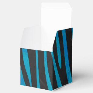 Zebra Black and Blue Print Favour Box