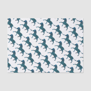 Zebra Black and Blue Silhouette Tissue Paper