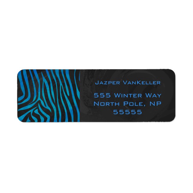Zebra Black and Blue with Monogram (Front)