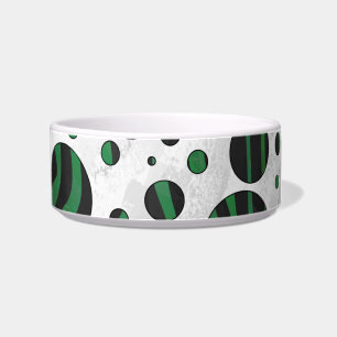 Zebra Black and Green Polka Dot Bowl