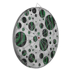 Zebra Black and Green Polka Dot Dartboard
