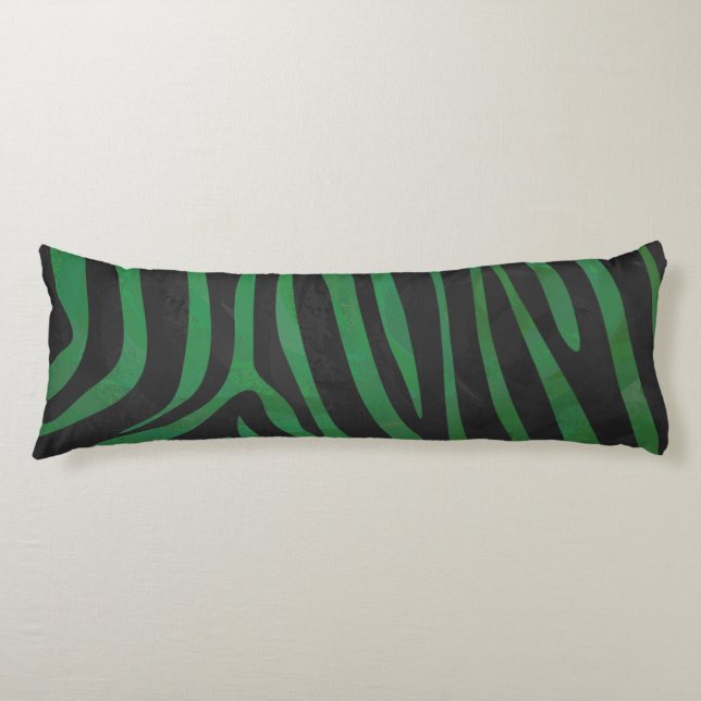 Zebra Black and Green Print Body Cushion (Front)