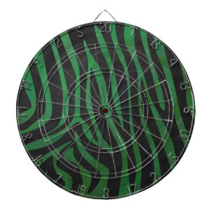 Zebra Black and Green Print Dartboard