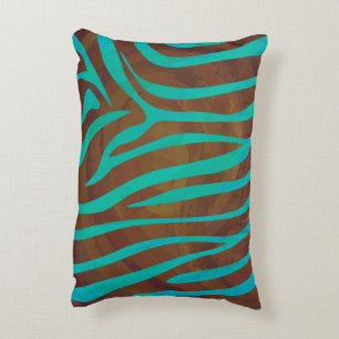 Zebra Black and Green Print Decorative Cushion
