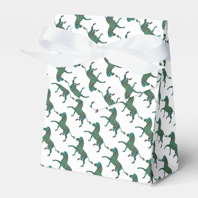Zebra Black and Green Print Favour Box (Front Side)