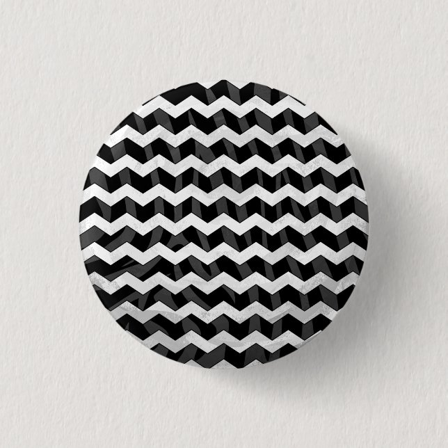 Zebra Black and Grey Chevron 3 Cm Round Badge (Front)