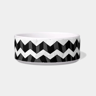 Zebra Black and Grey Chevron Bowl