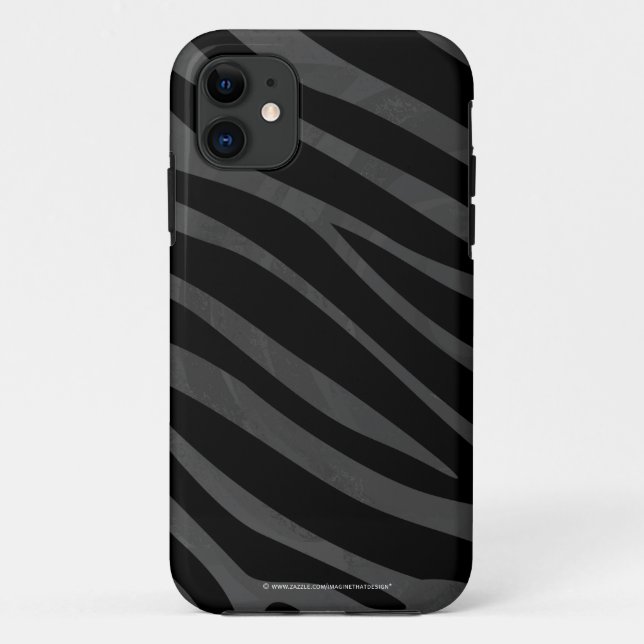 Zebra Black and Grey Print Case-Mate iPhone Case (Back)