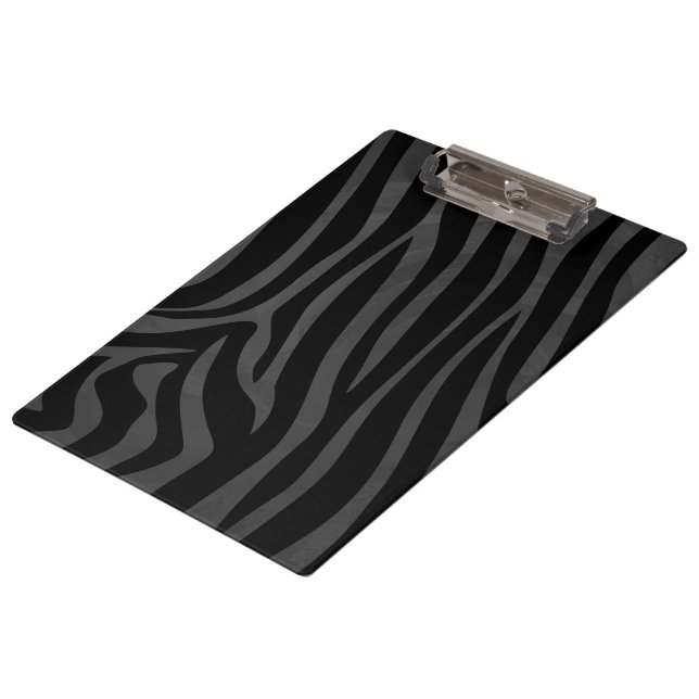Zebra Black and Grey Print Clipboard (Angled)