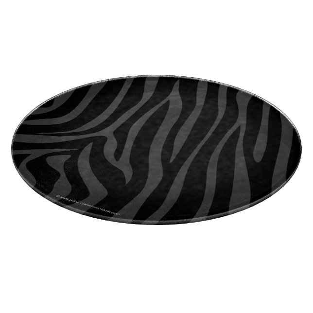 Zebra Black and Grey Print Cutting Board (Corner)